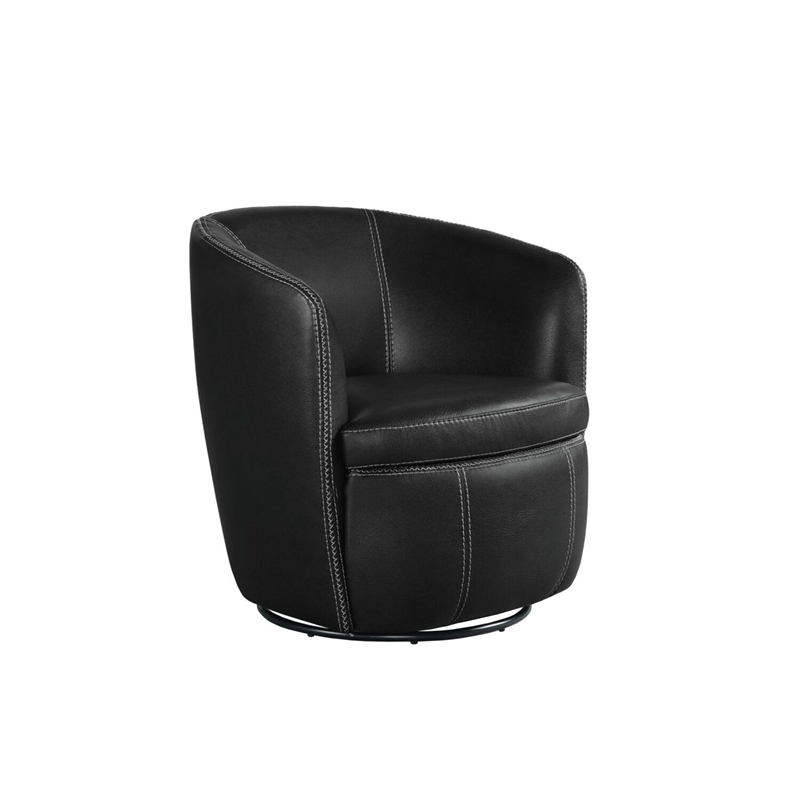 Picket House Furnishings Zenith Swivel Chair in Pebble Black