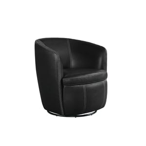 Picket House Furnishings Zenith Swivel Chair in Pebble Black