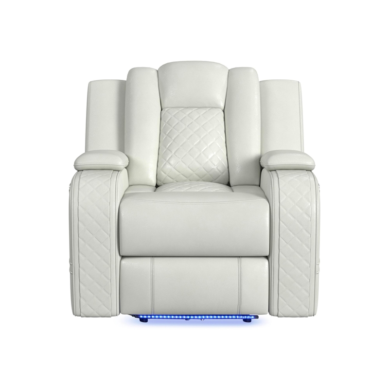 Picket House Furnishings Amias Power Motion Recliner in Pebble Oyster