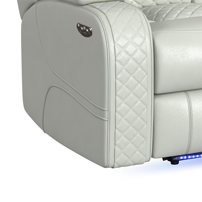 Picket House Furnishings Amias Power Motion Recliner in Pebble Oyster