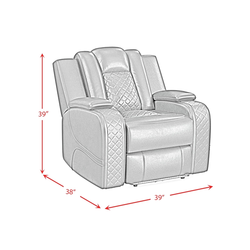 Picket House Furnishings Amias Power Motion Recliner in Pebble Oyster