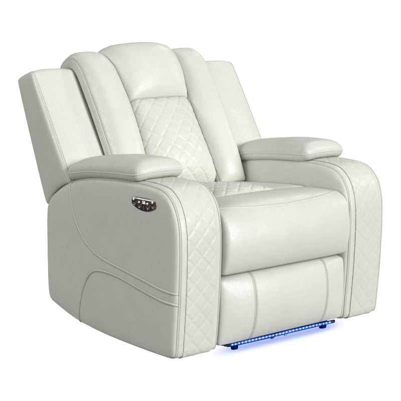 Picket House Furnishings Amias Power Motion Recliner in Pebble Oyster