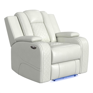Picket House Furnishings Amias Power Motion Recliner in Pebble Oyster