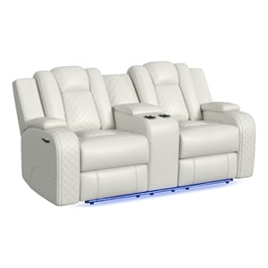 Picket House Furnishings Amias Power Motion Loveseat in Pebble Oyster