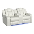 Picket House Furnishings Amias Power Motion Loveseat in Pebble Oyster