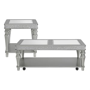 picket house furnishings lavigne  2pc occasional table set in silver