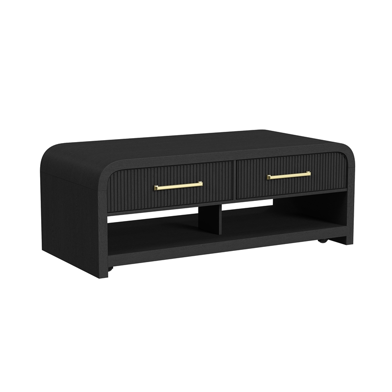 Picket House Furnishings Woodridge 2PC Occasional Table Set in Black with Grain