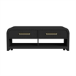 Picket House Furnishings Woodridge Coffee Table with Casters in Black with Grain