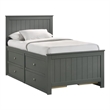 Picket House Furnishings Santino Twin Captains Bed in Gray