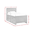 Picket House Furnishings Santino Twin Captains Bed in Gray