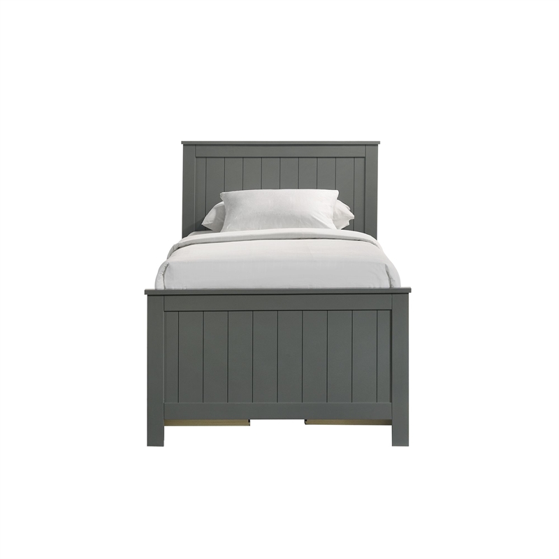Picket House Furnishings Santino Twin Captains Bed in Gray