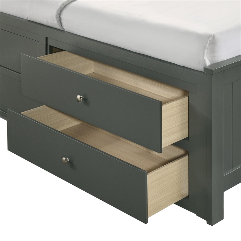 Picket House Furnishings Santino Twin Captains Bed in Gray