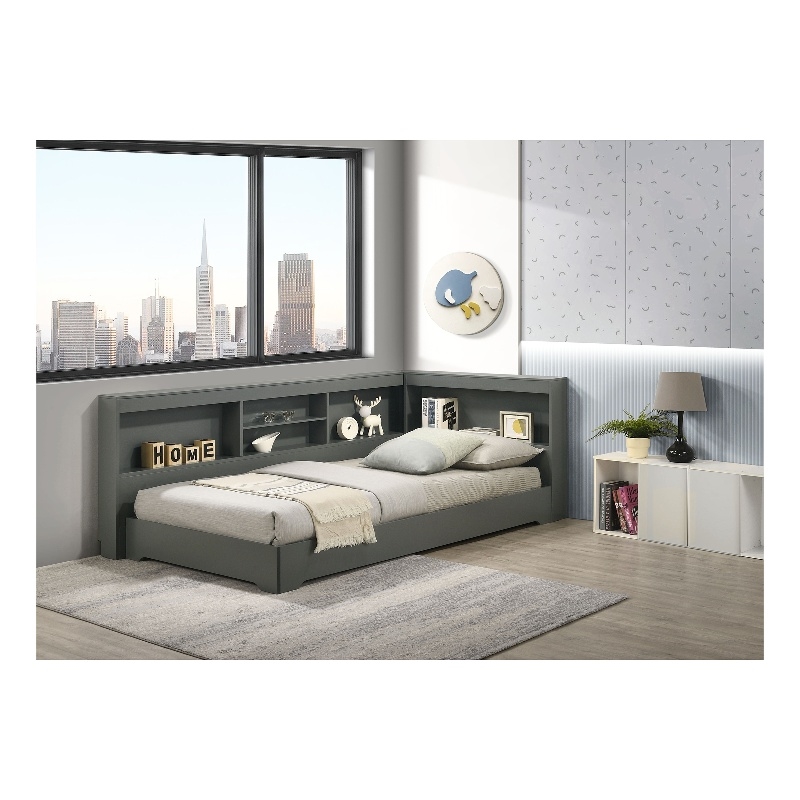 Picket House Furnishings Santino Twin Corner Bed in Grey