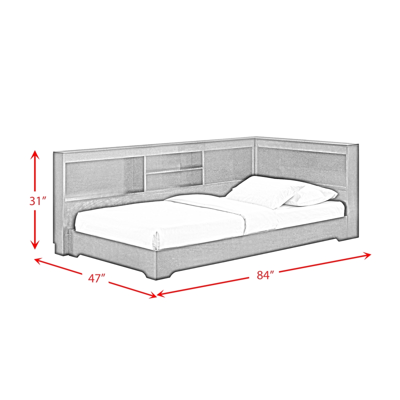 Picket House Furnishings Santino Twin Corner Bed in Espresso