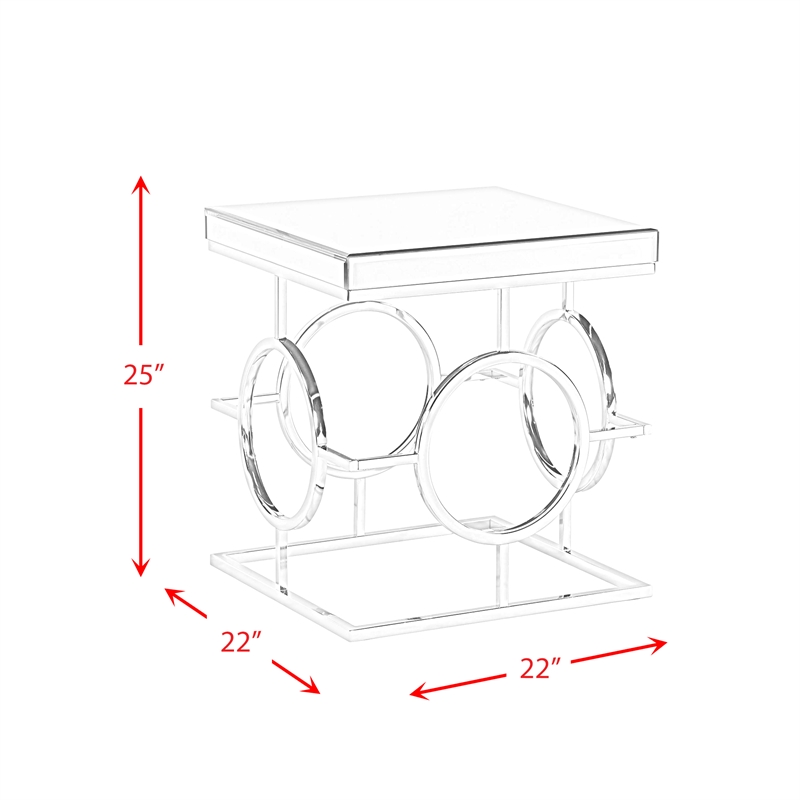 Picket House Furnishings Katie Square Mirrored End Table