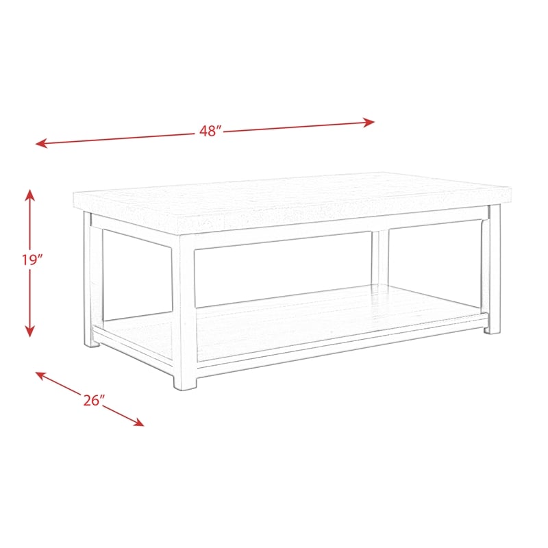 Picket House Furnishings Caleb Coffee Table w/ Marble Top