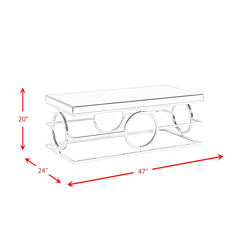 Picket House Furnishings Katie Rectangle Mirrored Coffee Table