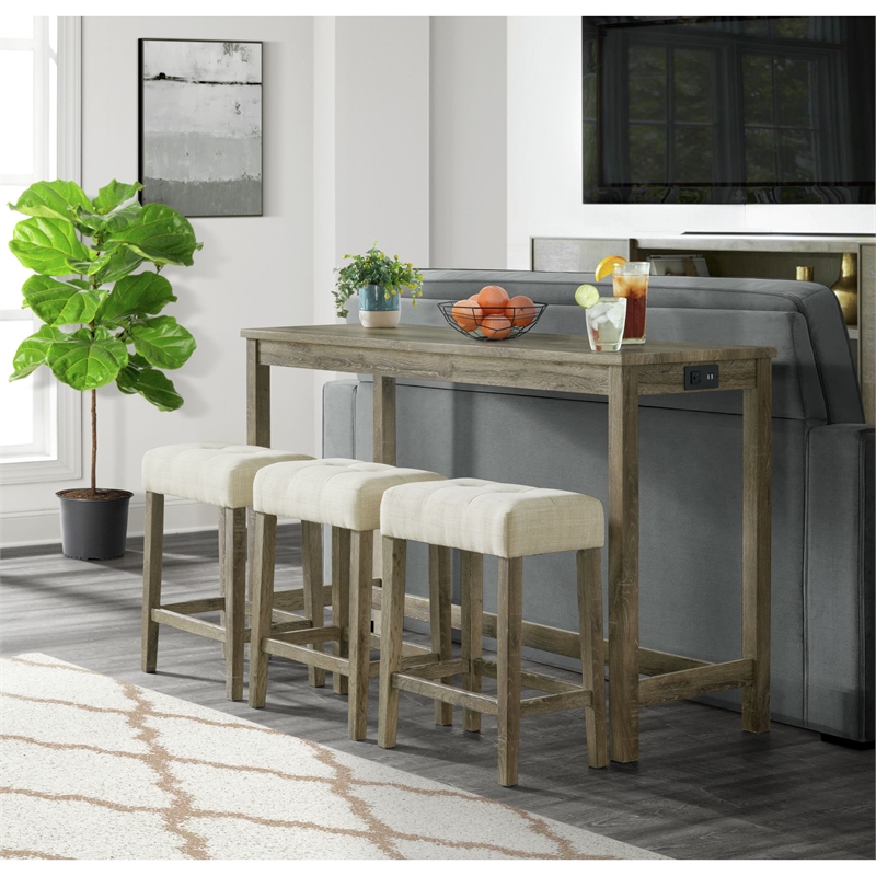 Picket House Furnishings Turner Multipurpose Bar Table Set in Natural