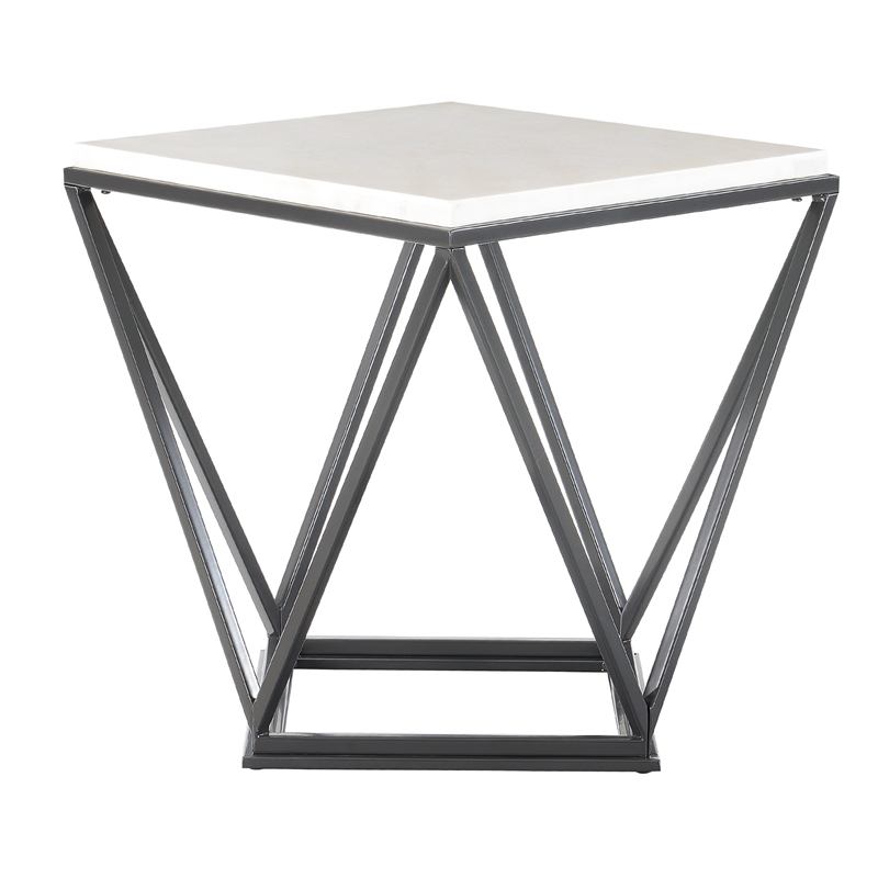 Picket House Furnishings Conner End Table with Metal Leg