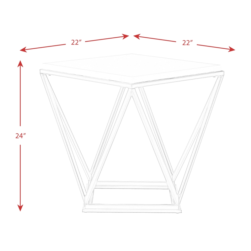 Picket House Furnishings Conner End Table with Metal Leg