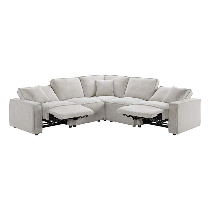 Picket House Furnishings Joan 5PC Motion Sectional Set - Culp Bloke Cotton