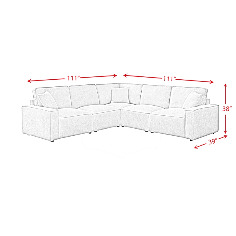 Picket House Furnishings Joan 5PC Motion Sectional Set - Culp Bloke Cotton