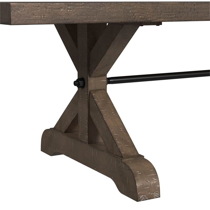 Picket House Furnishings Marietta 7PC Standard Height Dining Set in Medium Brown