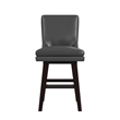 Picket House Furnishings Charlie Swivel Counter Stool Set -Pewter PU in Espresso