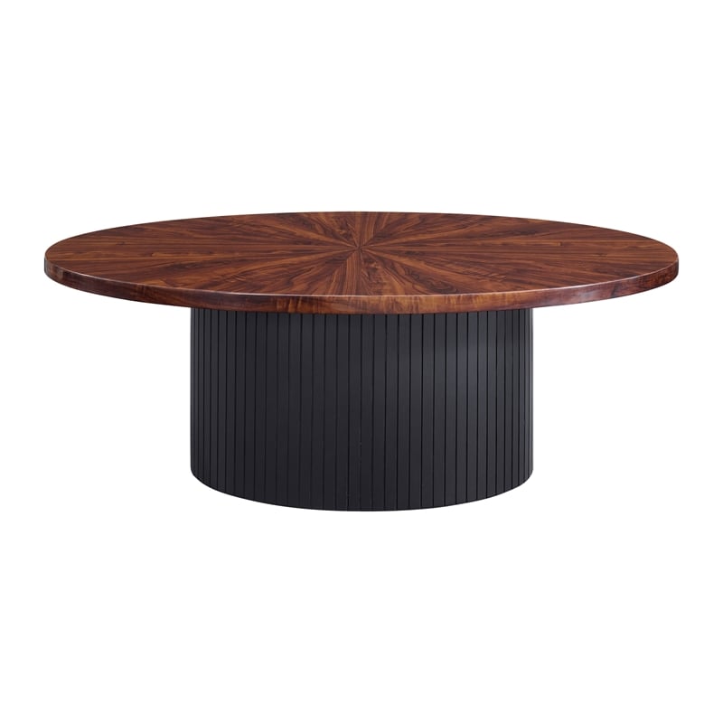 Picket House Furnishings Rosalind Oval Coffee Table in Cherry and Black