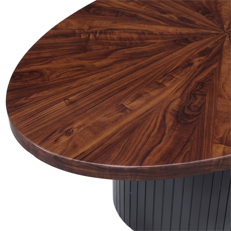 Picket House Furnishings Rosalind Oval Coffee Table in Cherry and Black