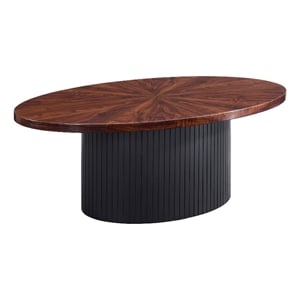 Picket House Furnishings Rosalind Oval Coffee Table in Cherry and Black