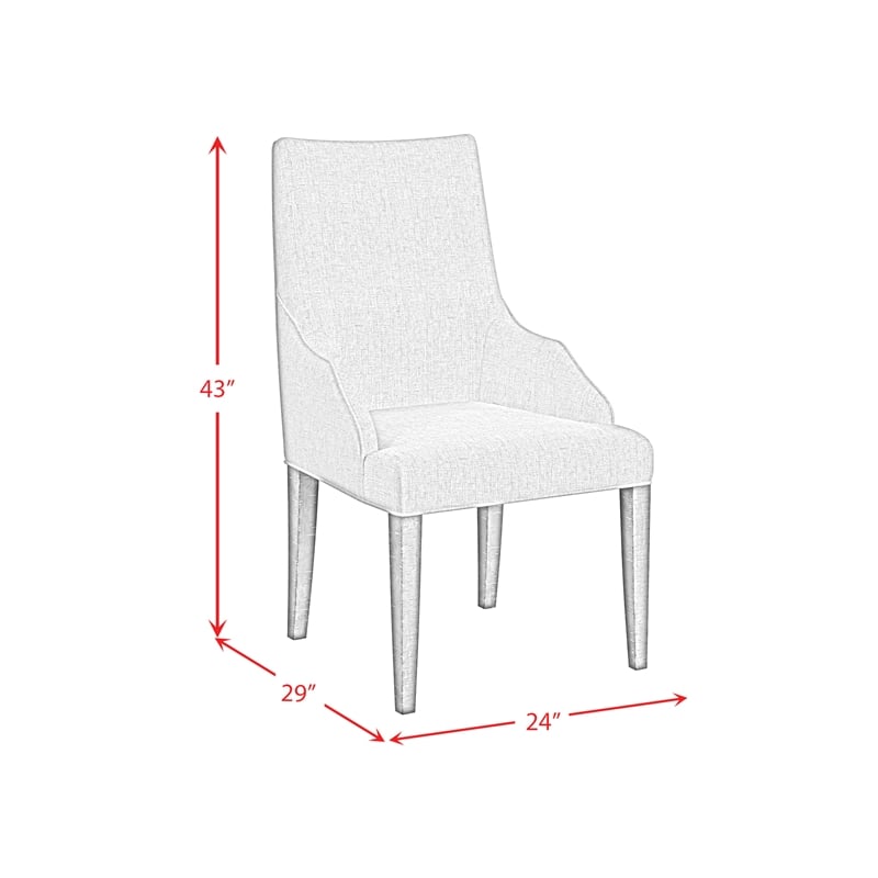 Picket House Furnishings Marietta Dining Host Chair Set - Gray Fabric in Brown
