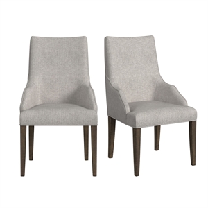 Picket House Furnishings Marietta Dining Host Chair Set - Gray Fabric in Brown