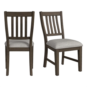 Picket House Furnishings Marietta Dining Side Chair Set - Gray Fabric in Brown