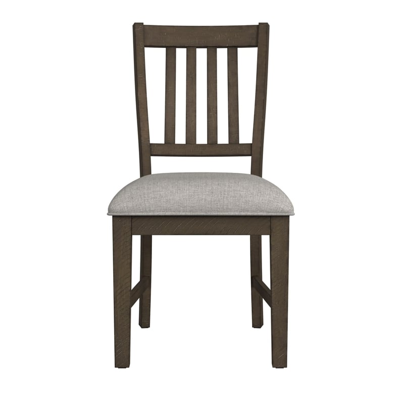 Picket House Furnishings Marietta Dining Side Chair Set - Gray Fabric in Brown
