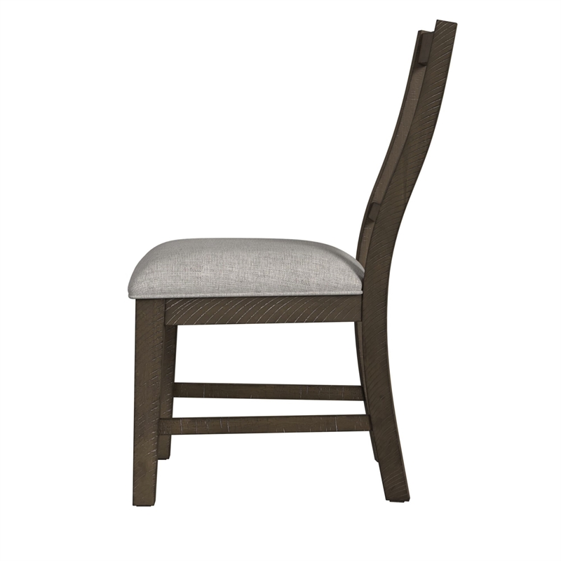 Picket House Furnishings Marietta Dining Side Chair Set - Gray Fabric in Brown