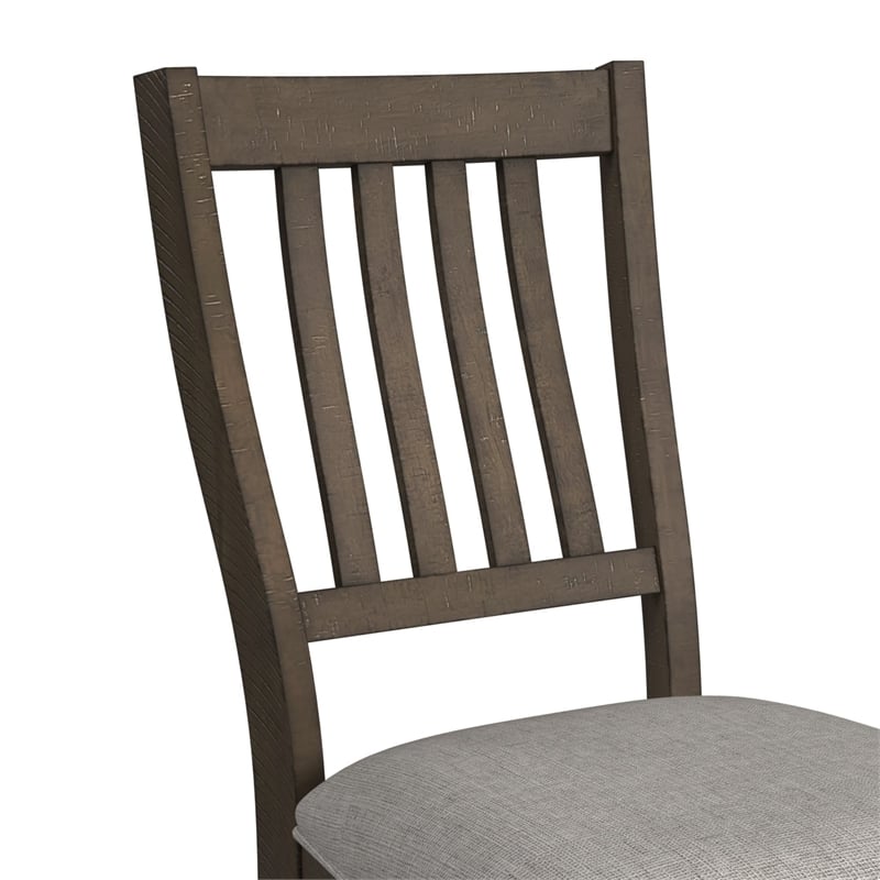Picket House Furnishings Marietta Dining Side Chair Set - Gray Fabric in Brown