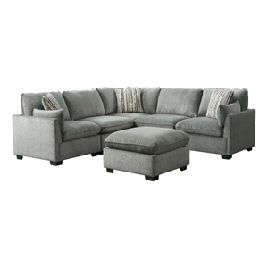 picket house furnishings sloan modular 6pc living room set in nova grey