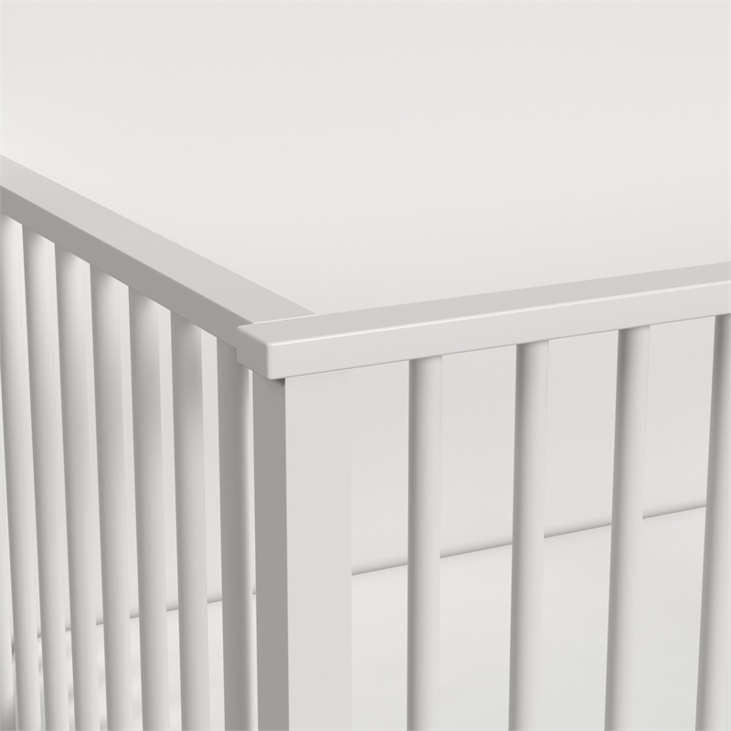 Picket House Furnishings Cassian Crib with Guard Rail in White