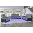 Picket House Furnishings Niven Power Motion Recliner in Rocky Cement/Charcoal