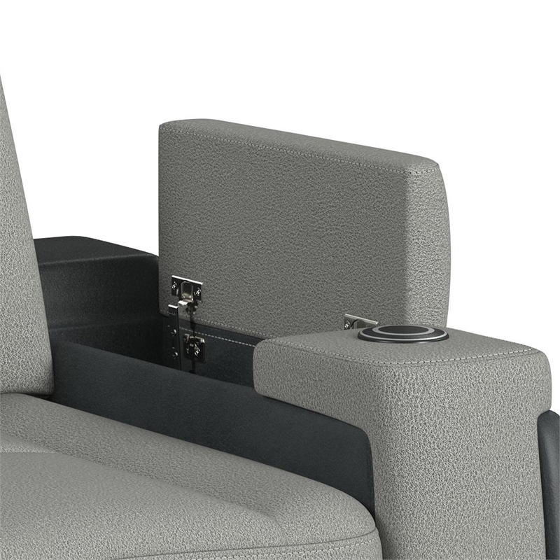 Picket House Furnishings Niven Power Motion Recliner in Rocky Cement/Charcoal