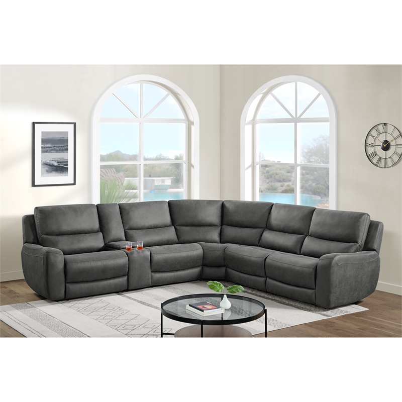 Picket House Furnishings Cutlass 6PC Sectional Set in Texas Granite