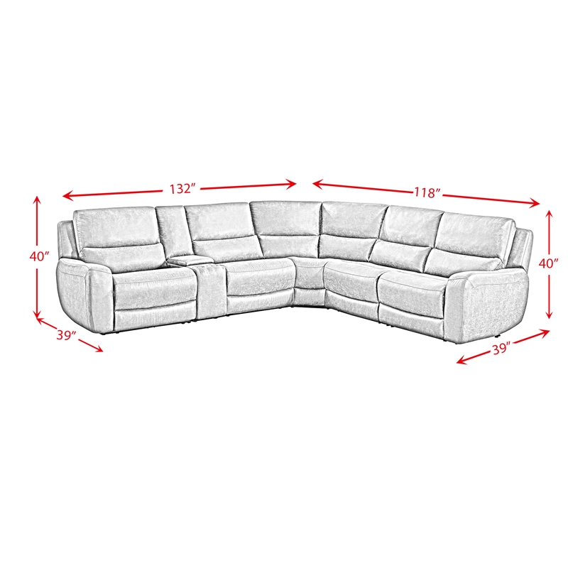 Picket House Furnishings Cutlass 6PC Sectional Set in Texas Granite