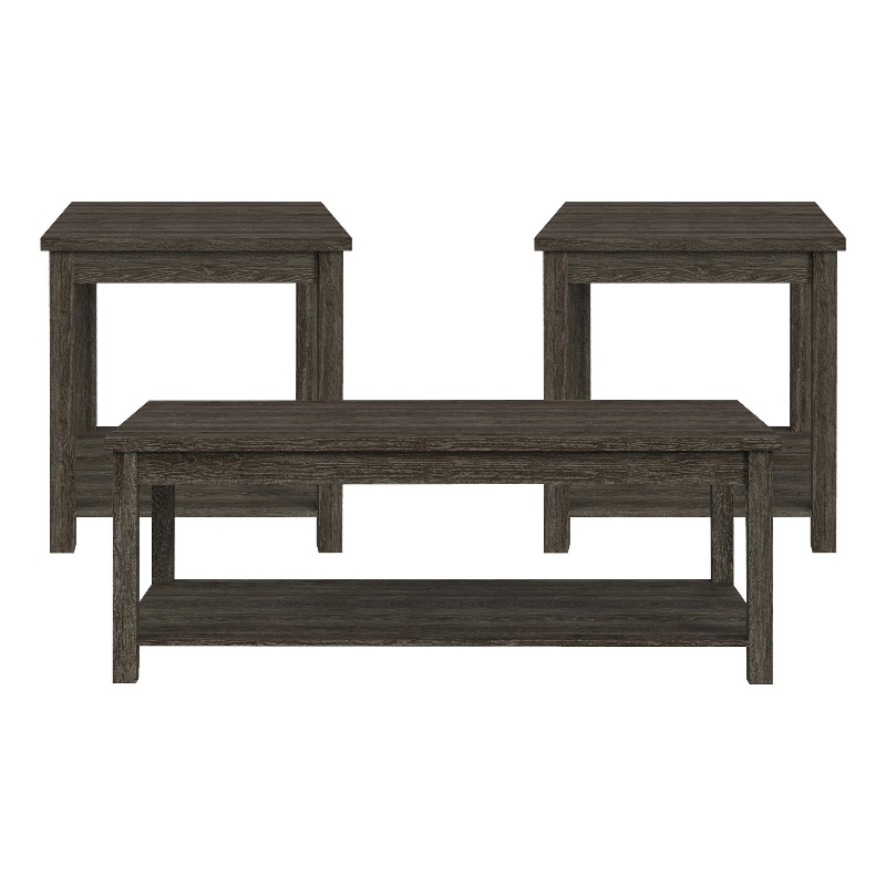 Picket House Furnishings Holmes Three Pack Occasional Set in Mocha Gray