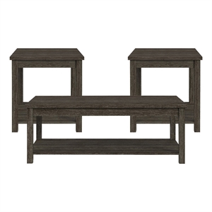 picket house furnishings holmes three pack occasional set in mocha grey