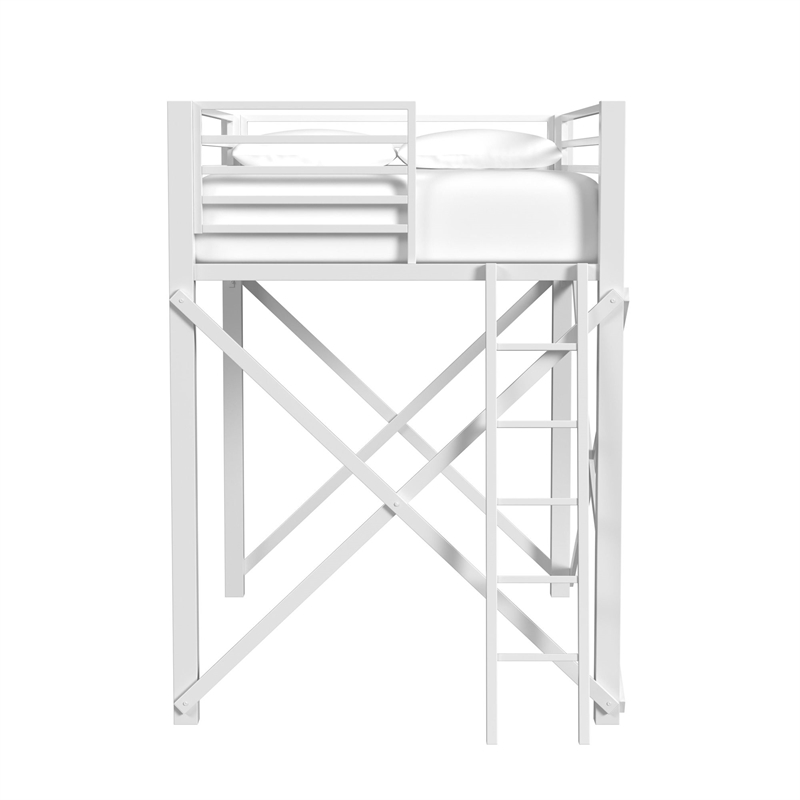 Picket House Furnishings Delilah Full Loft Bunk and Ladder in White