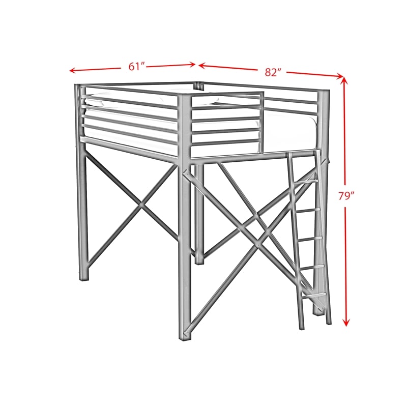 Picket House Furnishings Delilah Full Loft Bunk and Ladder in White