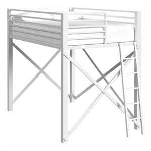 Picket House Furnishings Delilah Full Loft Bunk and Ladder in White