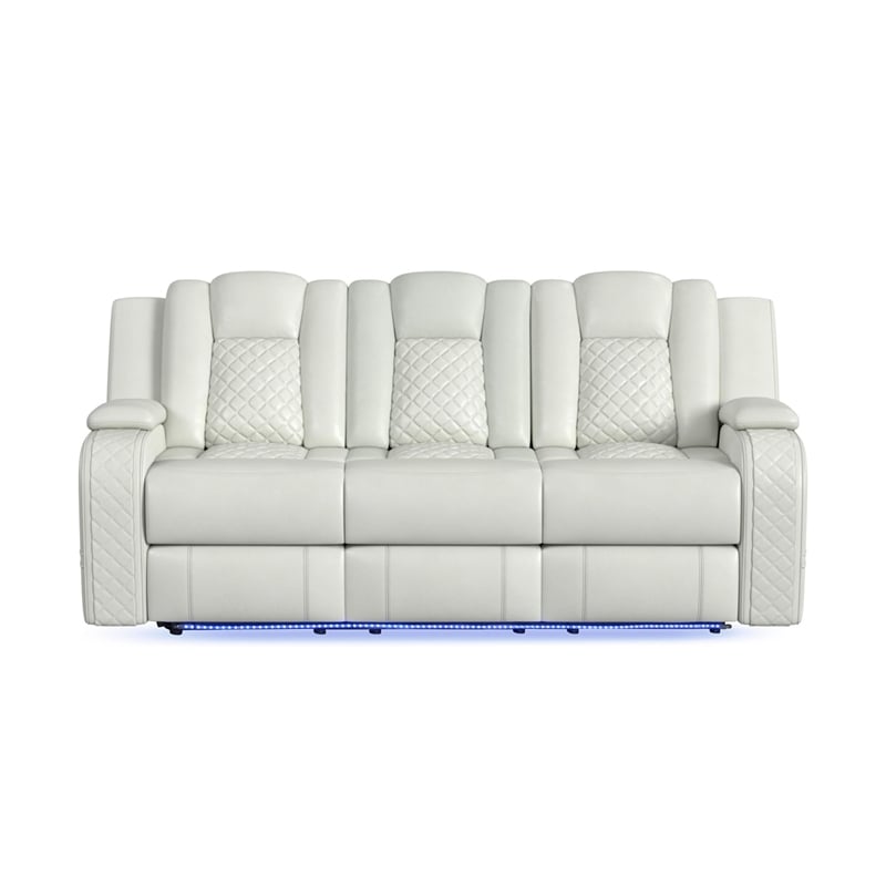 Picket House Furnishings Amias Power Motion Sofa in Pebble Oyster