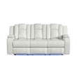 Picket House Furnishings Amias Power Motion Sofa in Pebble Oyster